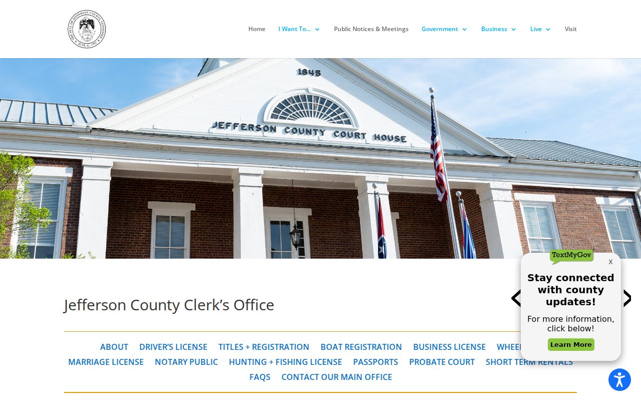 Jefferson County Clerk official page